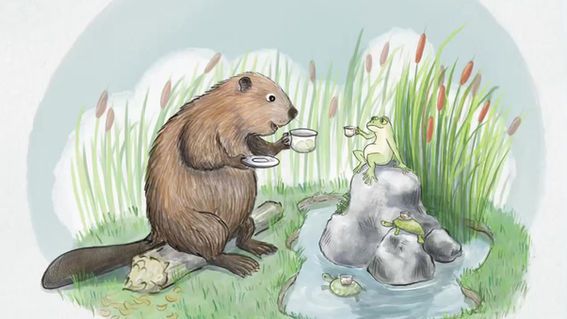 Beaver+Frog+Tea Time